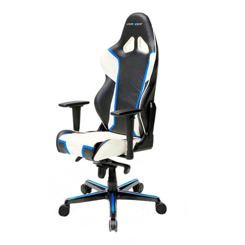 кресло геймерское dxracer racing черно-бело-синее в Чите