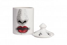 подсвечник белый с крышкой желтые губы пьеро форназетти bacio candle red, 33 см в Чите