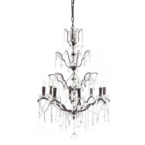 люстра maria theresa grande 8 lamps чёрная, прозрачная в Чите
