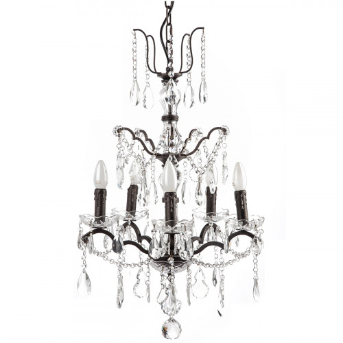 люстра maria theresa grande 5 lamps чёрная, прозрачная в Чите