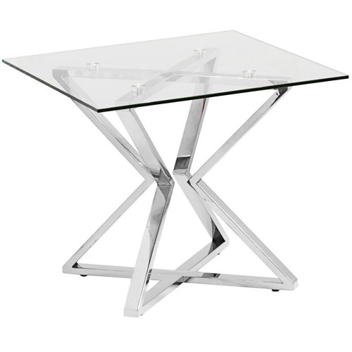 стол журнальный zero 50х50х43 серебро, прозрачный в Чите