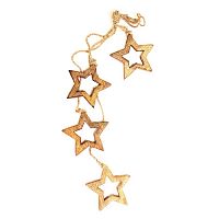 гирлянда новогодняя подвесная звезды деревянные с отверстием wooden stars, 65 см в Чите