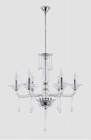 подвесная люстра crystal lux monica sp6 chrome/transparent в Чите