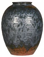 ваза керамическая объемная 32 см antiqued черная с рисунком в Чите