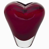 ваза стеклянная (красная) heart 12*9*13 в Чите