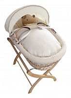 колыбель-переноска premium moses basket натуральная, кремовое белье в Чите