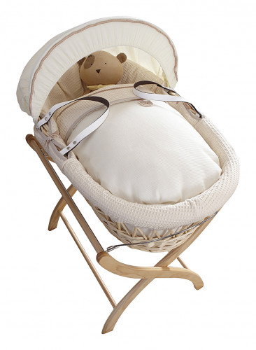 колыбель-переноска premium moses basket натуральная, кремовое белье в Чите