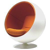 кресло eero ball chair бело-оранжевое в Чите