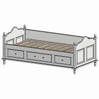 кровать-кушетка 90х190 с ящиками белая нордик в Чите