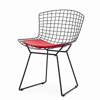 стул bertoia side кожаный standart черный в Чите