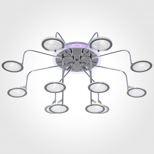 потолочная люстра eurosvet spider 80109/12 хром/синий+фиолетовый в Чите