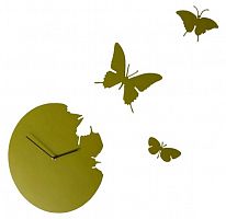 часы настенные горчичные бабочки butterfly в Чите