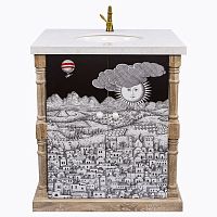 тумба с раковиной старый город снег fornasetti в Чите