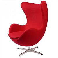 кресло arne jacobsen style egg chair красная шерсть в Чите