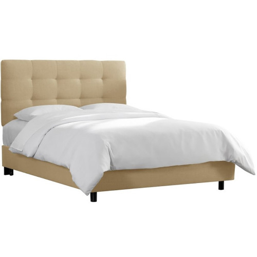 кровать двуспальная 160х200 бежевая alice tufted beige в Чите