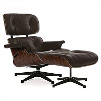 кресло eames style lounge chair палисандр коричневое в Чите