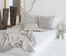 комплект плед с косами (180*220) и 2 наволочки (50*50) лён в Чите