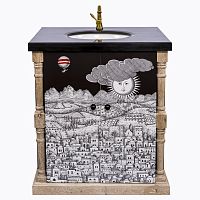 тумба с раковиной старый город нуар fornasetti в Чите