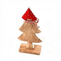 украшение новогоднее ель деревянная красная в горошек love tree, 28х12х6 см в Чите