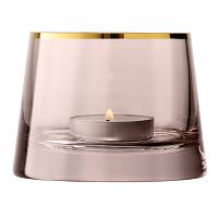 подсвечник стеклянный коричневый с золотым ободком для чайной свечи light, 6,6 см в Чите