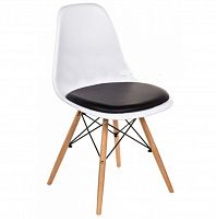 стул деревянный pc-011 белый / черный (eames style) в Чите