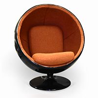 кресло ball chair черно-коричневое в Чите