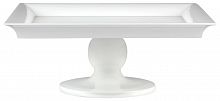 блюдо квадратное на фигурной ножке 50х20 см display белое в Чите