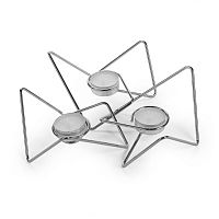 набор подсвечников серебряных металлических для чайных свечей tri-angular loop, 7 см, 3 штуки в Чите