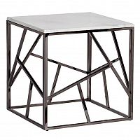 стол журнальный black chrome cube 55*55*56 см хром, белый в Чите