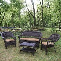 плетеный диван с креслами и столиком для отдыха на 4 персоны jilos в Чите