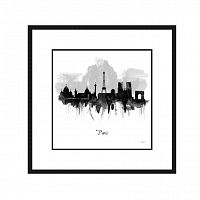 постер paris in black and white черный в Чите