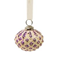 шар новогодний фиолетовый со снежным декором snow ball, 8х7х7 см в Чите