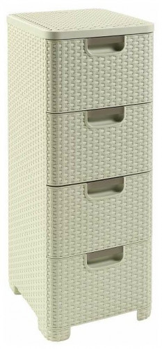 комод c 4 отделениями rattan style кремовый в Чите