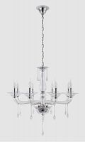 подвесная люстра crystal lux monica sp8 chrome/transparent в Чите