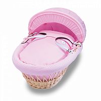 колыбель-переноска gift wicker moses basket натуральная, розовое белье в Чите