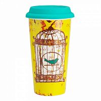 термостакан с силиконовой крышкой bird in cage в Чите