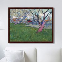картина: view of arles with trees in blossom, 1889г. в Чите